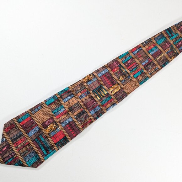 100% silk Eagles Wings Florida Christia Religious Library Neck tie made in Korea - Picture 8 of 8
